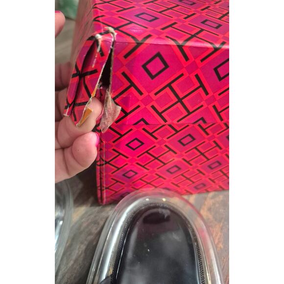 TORY BURCH $228 BLACK BUCKLE JELLY SLIDE SANDAL Shoes Sz 9 Summer Beach pool - Picture 9 of 16